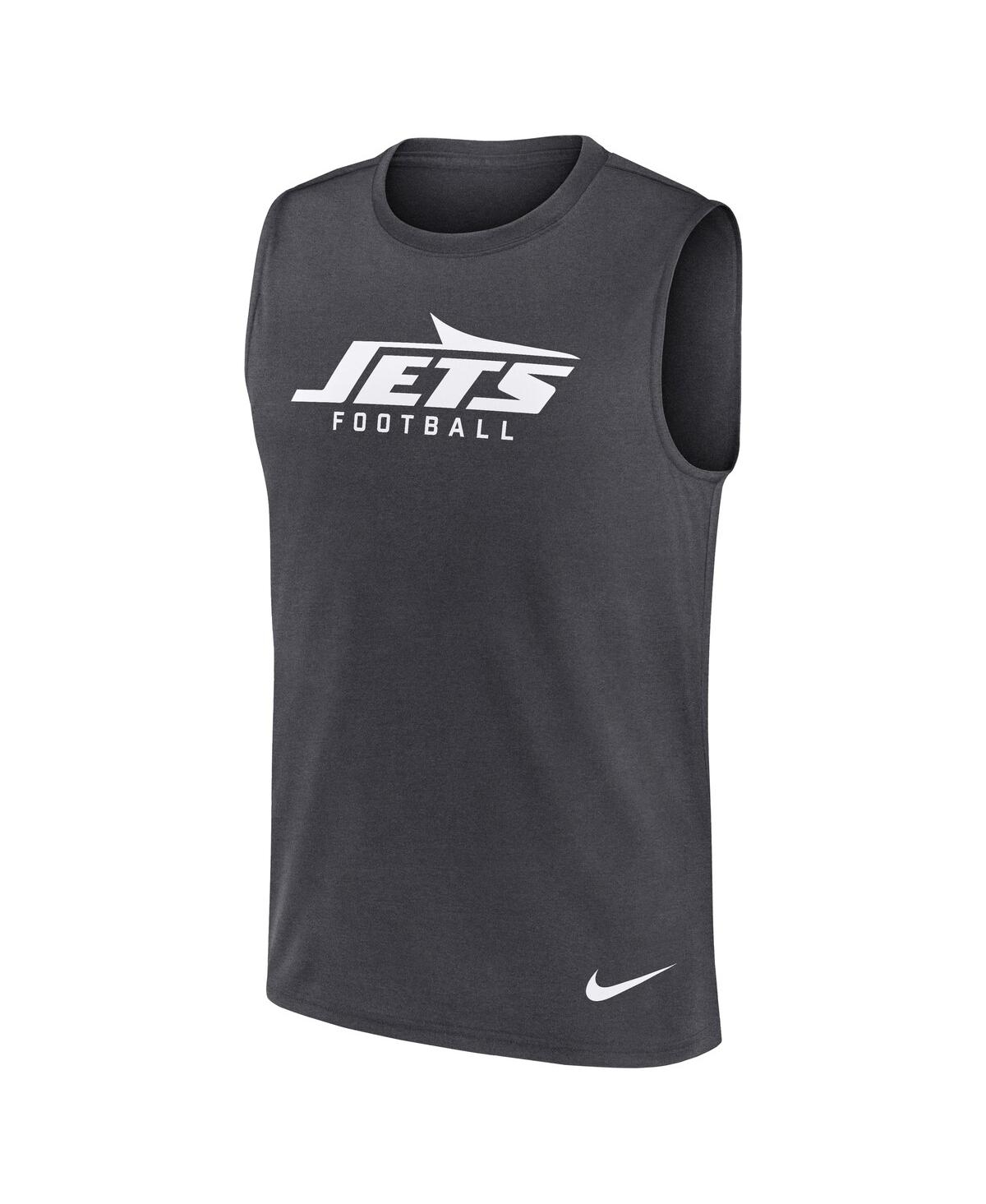 Nike Charcoal New York Jets Primetime Legend Performance Muscle Tank Top In Black