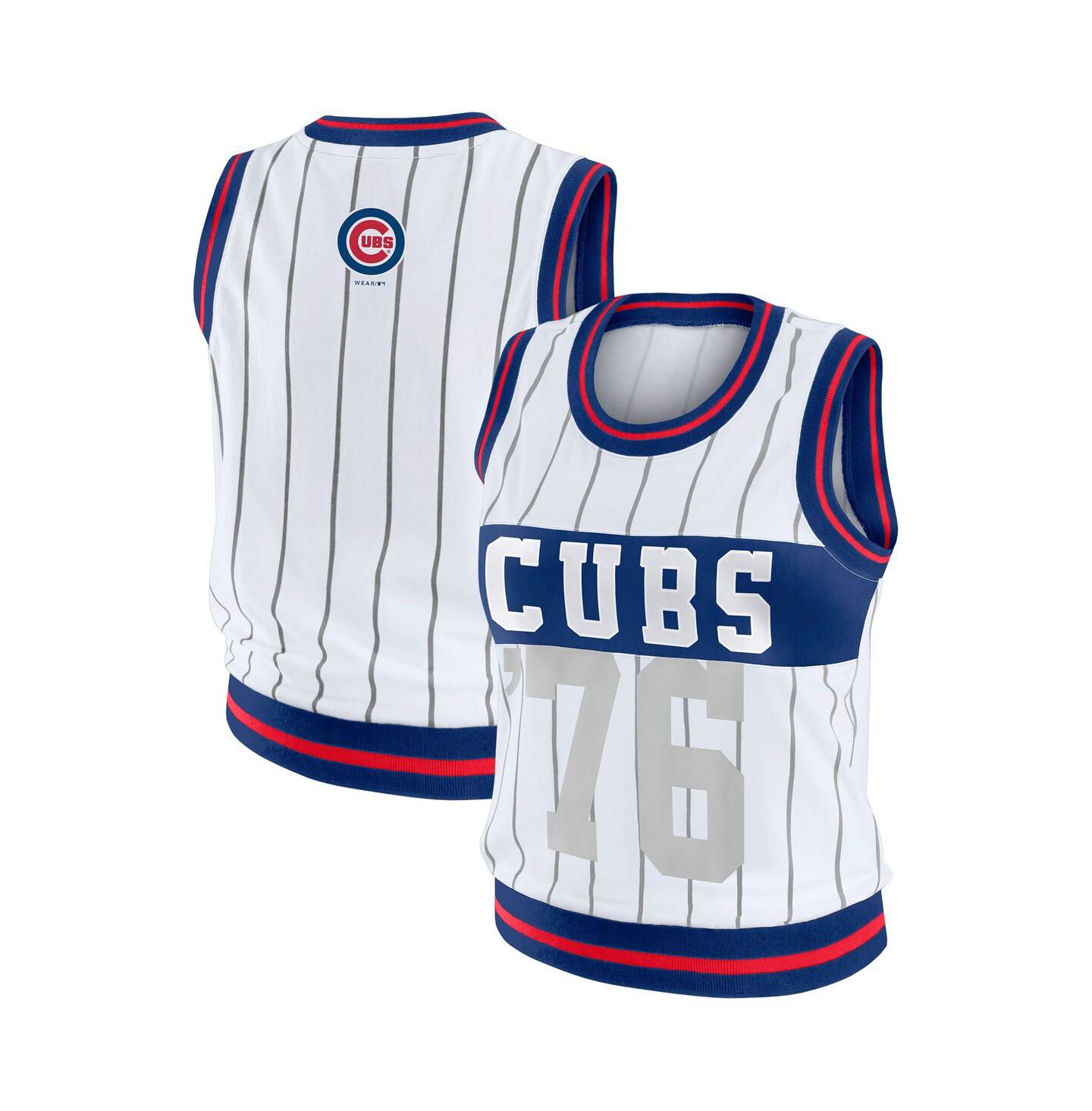 Женский топ WEAR by Erin Andrews White Chicago Cubs Sporty — фото 1