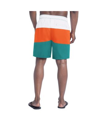 Men's Aqua/Orange Miami Dolphins Sunrise Volley Swim Shorts