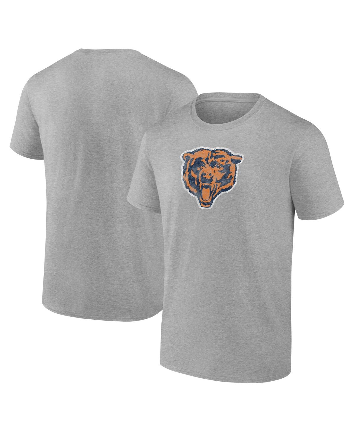 Men's Gray Chicago Bears Distressed Throwback Logo T-Shirt - Gray