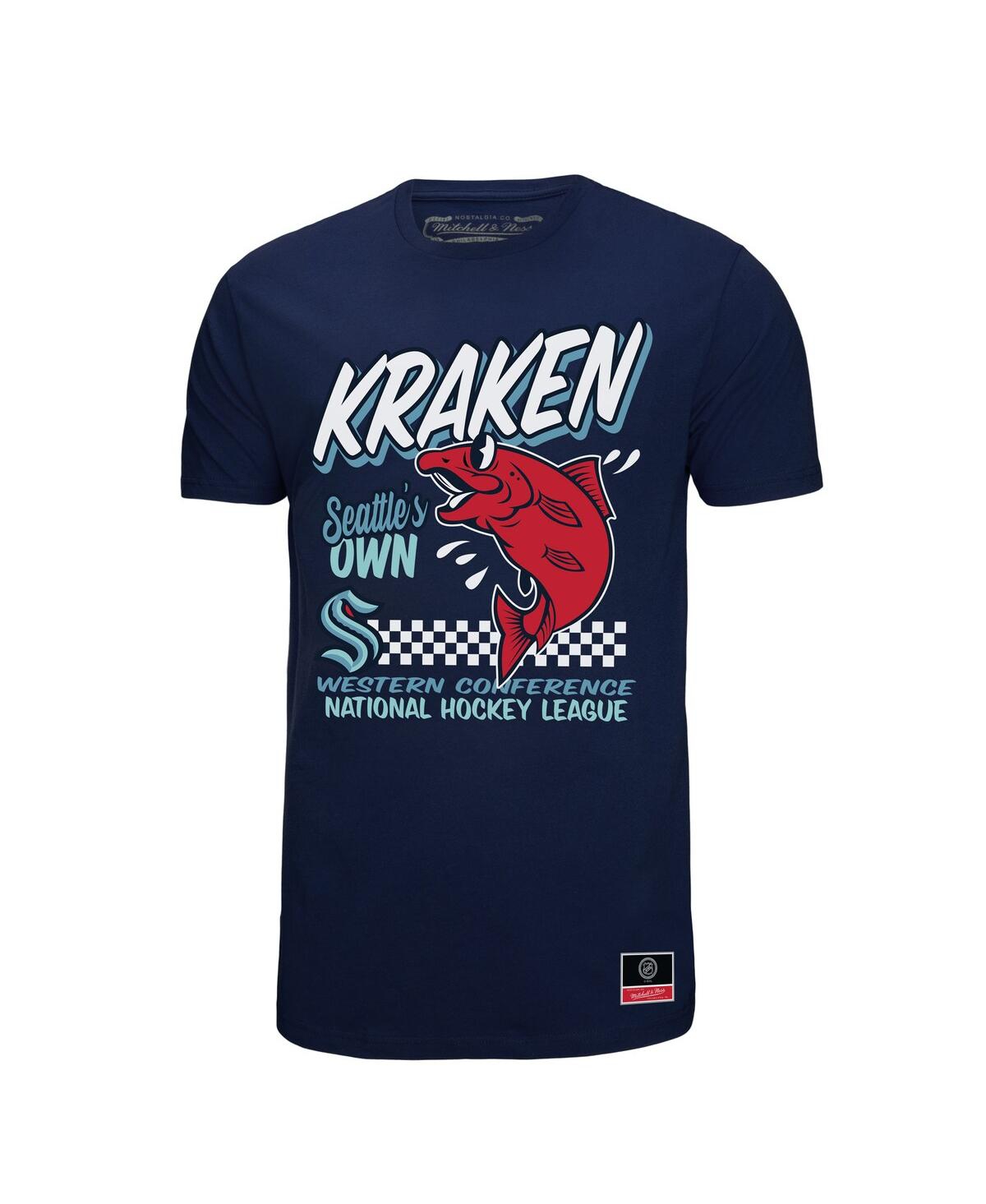 Mitchell & Ness Deep Sea Blue Seattle Kraken Local Food T-shirt In Blue