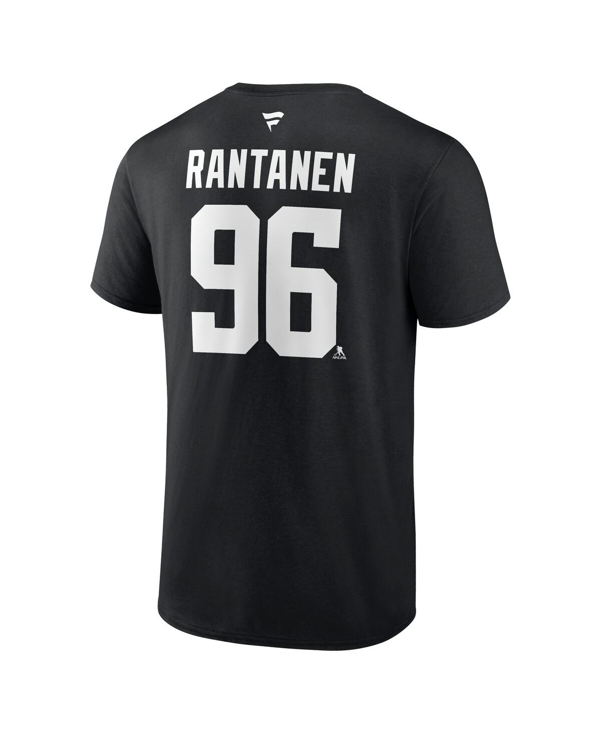 Fanatics Men's Mikko Rantanen Black Dallas Stars Authentic Stack Name Number T-shirt In Black