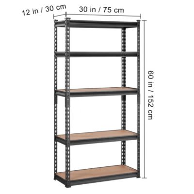 5 Tier Heavy Duty Storage Shelving Unit 2000 lbs Capacity Adjustable Garage Shelves Metal Organizer