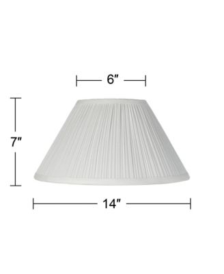 Ivory Mushroom Pleated Medium Lamp Shade 6" Top x 14" Bottom x 7" High x 8" Slant (Spider) Replacement with Harp and Finial