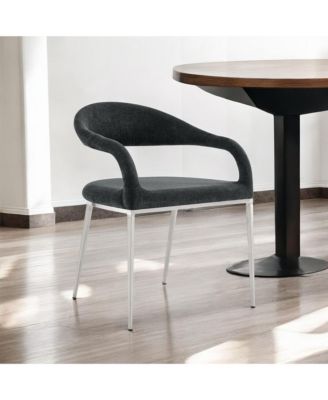 Modern Open Back Upholstered Dining Arm Chairs – Set of 2