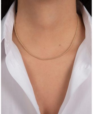 14k Gold 2mm Bead Necklace