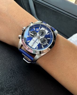 Women's Jordan Chronograph Multifunctional Cobra Blue Leather Strap Watch, 40mm