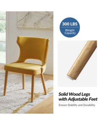 Rita Mid-Century Modern WaterProof Hollow Design Dining Chair with Wingback,Set of 2