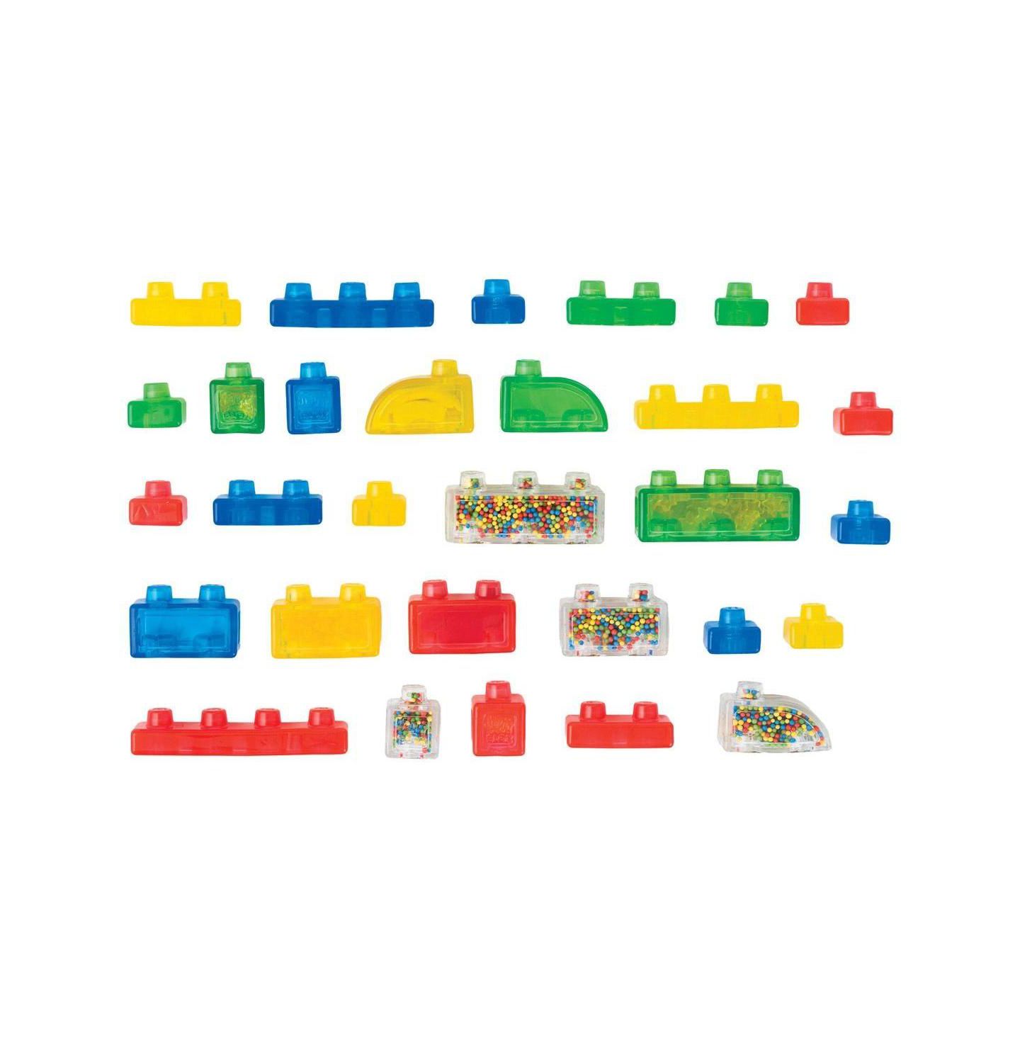 Детский конструктор Goliath Jelly Blox Stash 'N Stack 2-in-1 Storage Sensory 30-Piece Building Set, Ages 2+, цвет: Разноцветный — фото 5