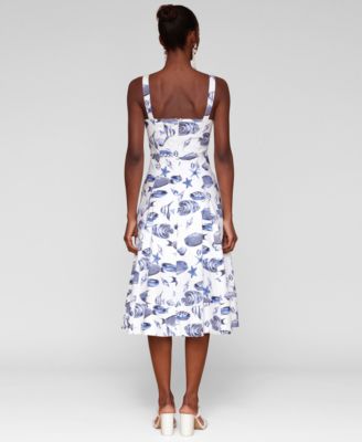 Women's Printed A-Line Midi Dress
