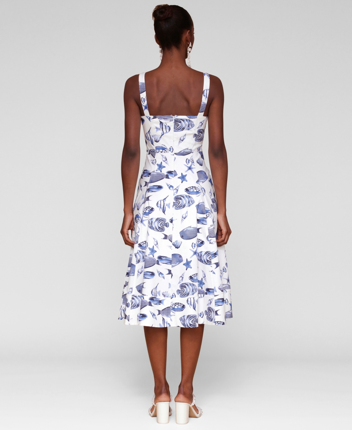 Shop Avec Les Filles Women's Printed A-line Midi Dress