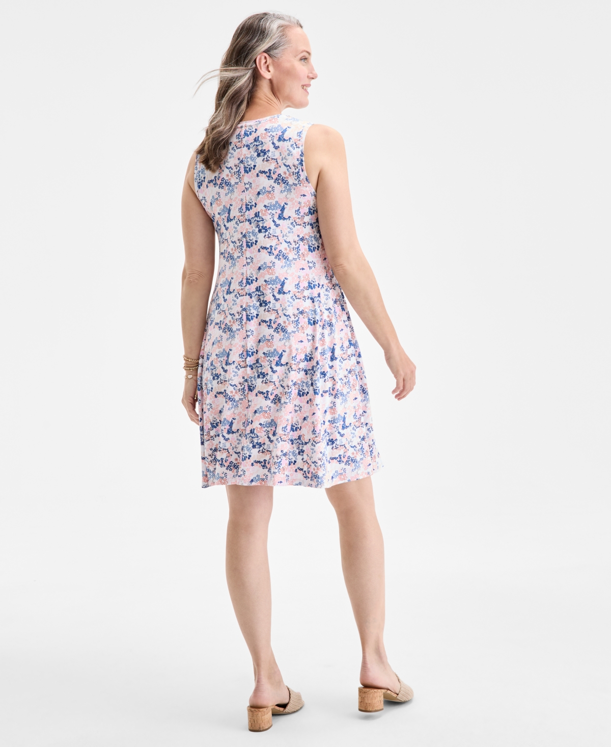 Style & Co Women's Printed Sleeveless Flip-flop Dress, Exclusively At Macy's In Blue