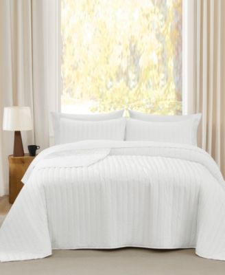 Oversized Cotton Percale 3-Pc. Quilt Set, Full/Queen