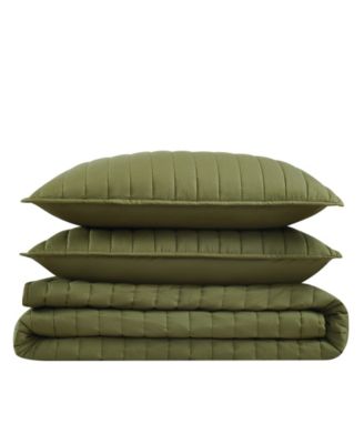 Brooklyn Loom Oversized Cotton Percale 3-Pc. Quilt Set, Full/Queen