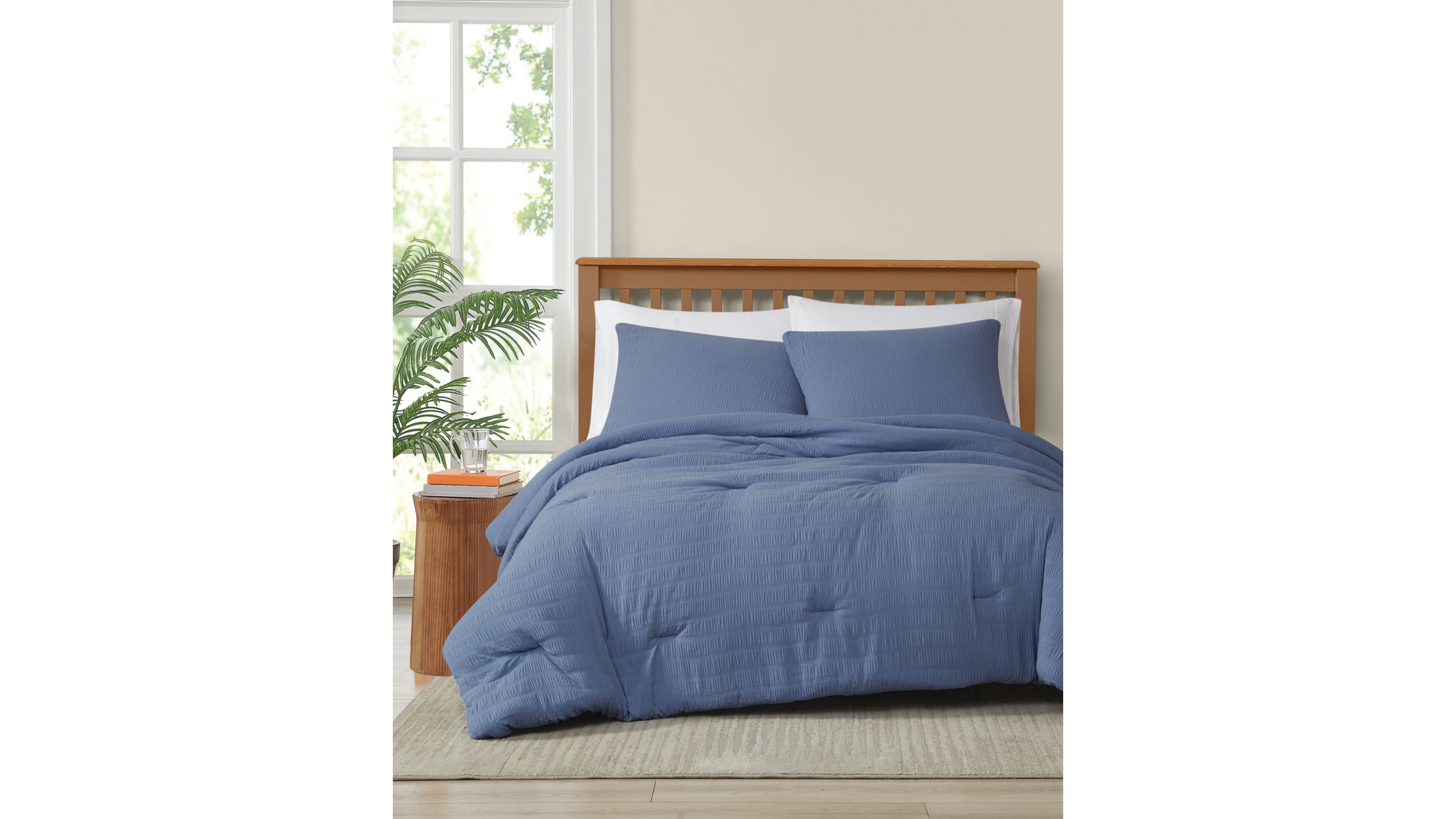 Truly Soft Crinkle Garment Wash Solid 3-Pc. Comforter Set, King