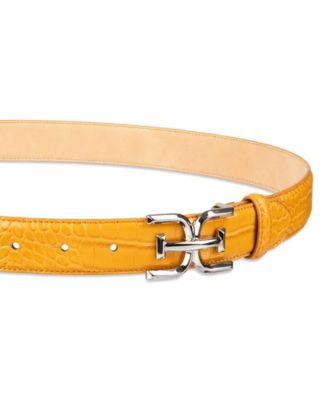 Women's Double-E Plaque Buckle Exotic Print Belt