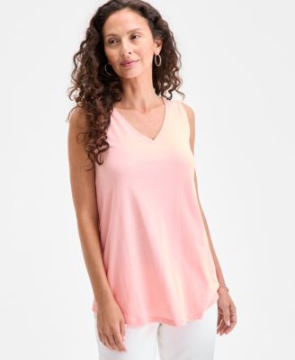 Style & Co - Women's Solid-Color Jersey V-Neck Tank Top