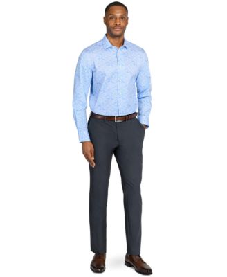 Men's Floral Print Hybrid Slim Fit Easy Care Long Sleeve Shirt