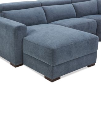 Nevio 5-Pc. Fabric Power Headrest Sectional with 1 Power Motion Chair