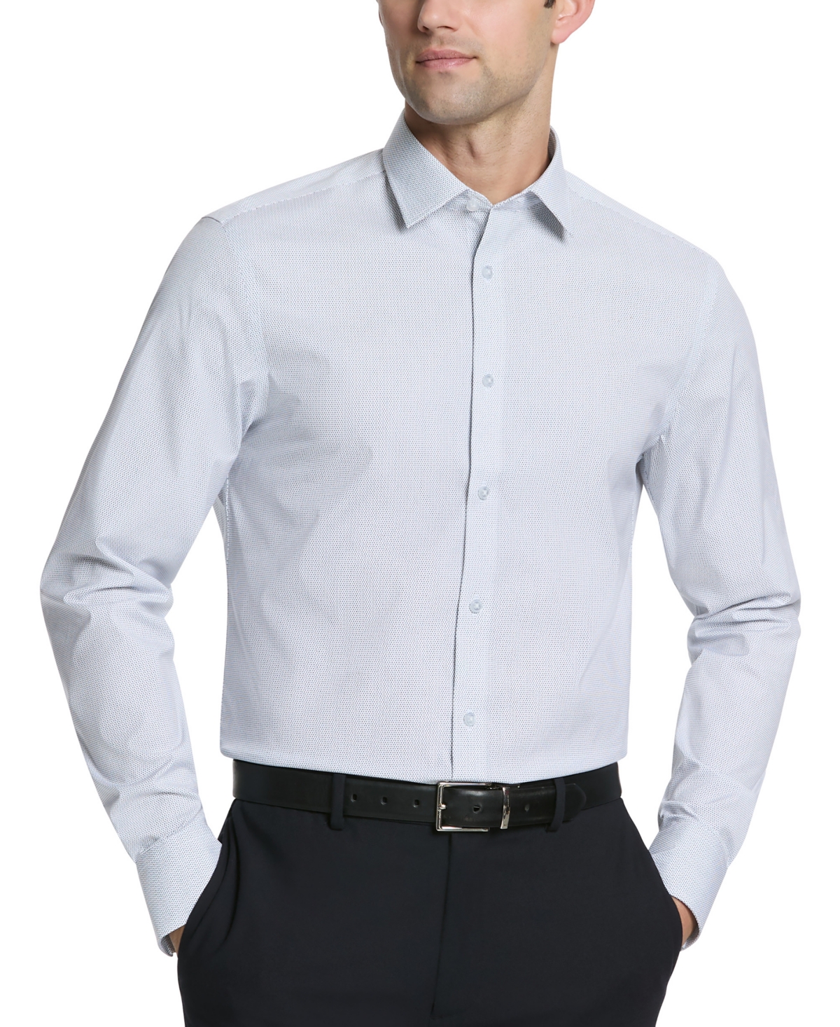 Calvin Klein Steel Dress Shirt Men Light Blue Slim Fit Button Up Fts9 In Blue