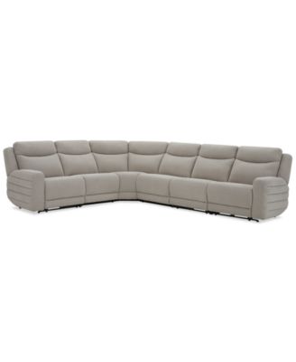 Kristyan 6-Pc. Fabric Sectional with 3 Power Motion Chairs