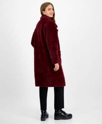 Juniors' Faux-Fur Double-Breasted Coat, Created for Macy's