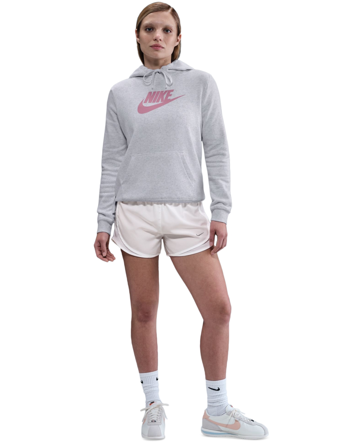 Women's Sportswear Club Fleece Logo Pullover Hoodie - Elemental Pink/htr/white