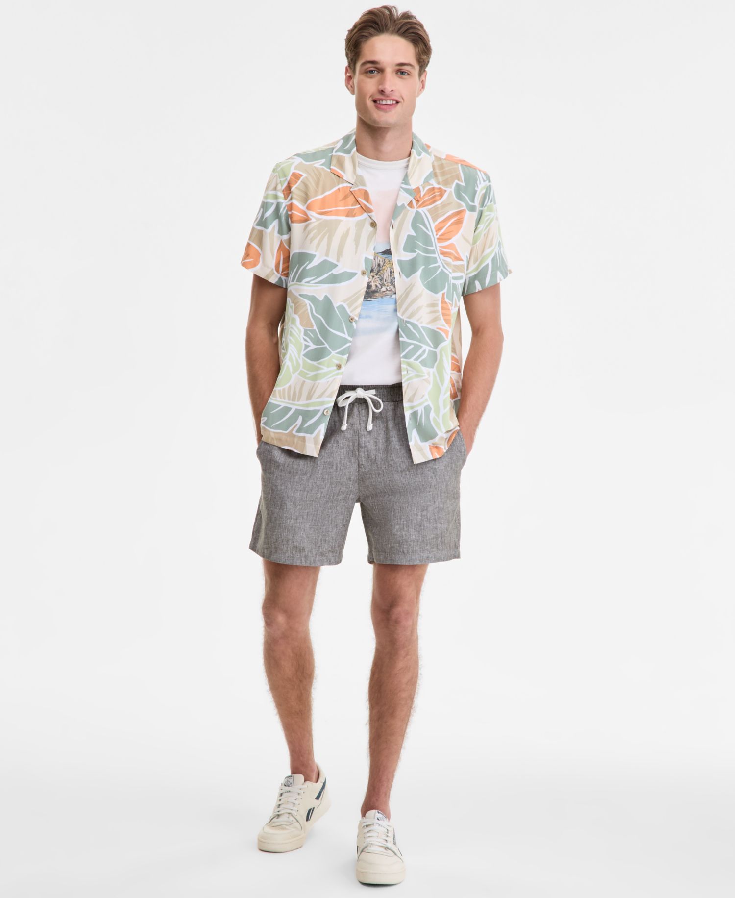Men's Chase Regular-Fit 6" Linen Blend Shorts