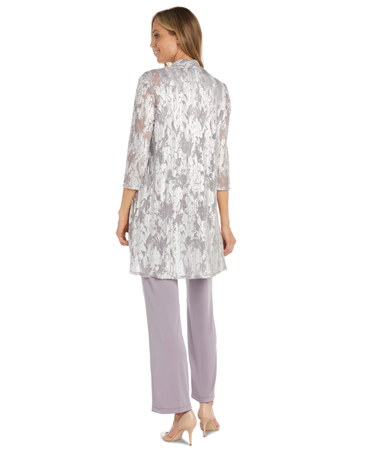 R & M Richards Women's 3-pc. Metallic Jacquard Jacket, Tank Top & Pant Set