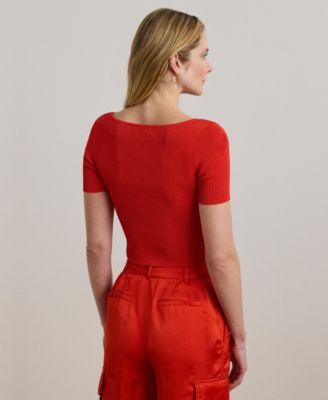 Women's Cropped Short-Sleeve Sweater