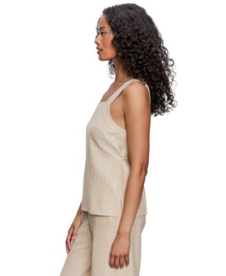 Women's Desert Square-Neck Sleeveless Sequin Top