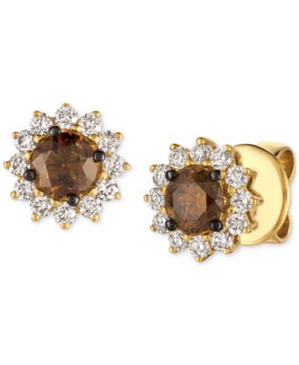 Le Vian - Chocolatier&reg; Chocolate Diamond & Vanilla Diamond Stud Earrings (3/4 ct. t.w.) in 14k Yellow Gold