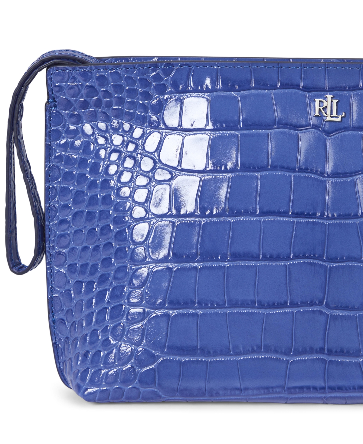 Ralph Lauren Crocodile-embossed Leather Large Pouch