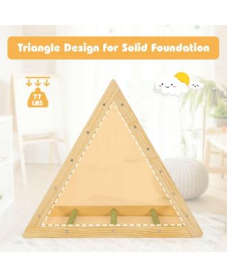 Wooden Toddlers Triangle Climber with 3 Levels Climbing Difficulty