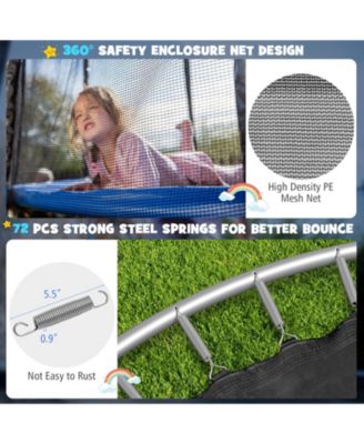 12 Feet Outdoor Recreational Trampoline with Enclosure Net