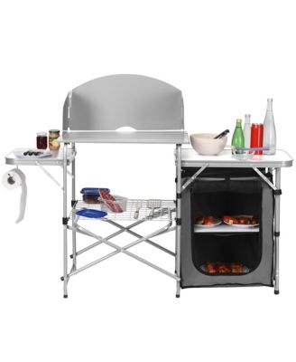 Folding Outdoor Camping Table Portable BBQ Grill Table w/ Storage Bag