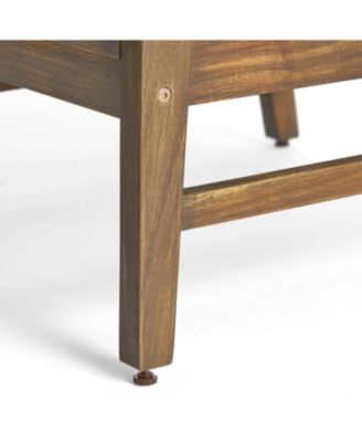 Acacia Wood Outdoor Patio Lounge Club Chair for Patio Garden with Dark Gray Cushions