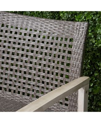 Classic 52 in. Wicker Outdoor Loveseat Features Acacia Wood Frame