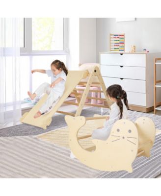 7-in-1 Indoor Climbing Toys for Toddlers with Reversible Ramp