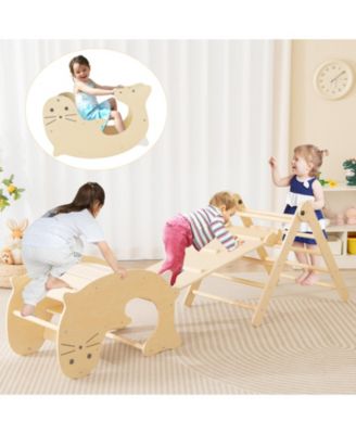 7-in-1 Indoor Climbing Toys for Toddlers with Reversible Ramp