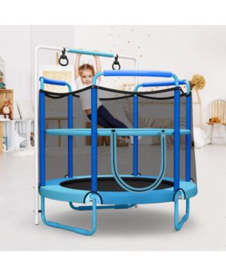 5 Feet Kids 3-in-1 Game Trampoline with Enclosure Net Spring Pad