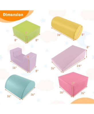 6 Pieces Foam Climbing Blocks Indoor Climb and Crawl Activity Playset with Rectangles