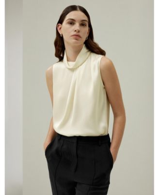 Women's Asymmetrical Sleeveless Cowl Neck Top