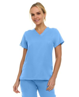 Women's Eleanor 3-Pocket Stretch V-Neck Scrub Top Shocking Pink Medium