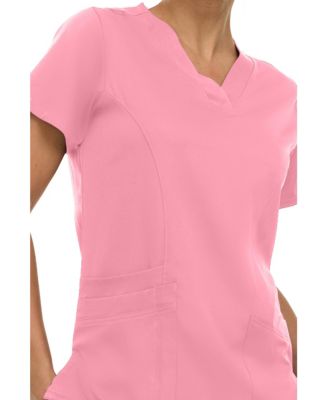 Women's Eleanor 3-Pocket Stretch V-Neck Scrub Top Shocking Pink Medium