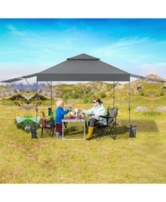 10 x 17.6 Feet Outdoor Instant Pop-up Canopy Tent with Dual Half Awnings