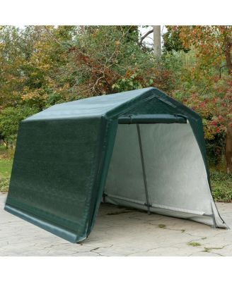 Outdoor Carport Shed with Sidewalls and Waterproof Ripstop Cover