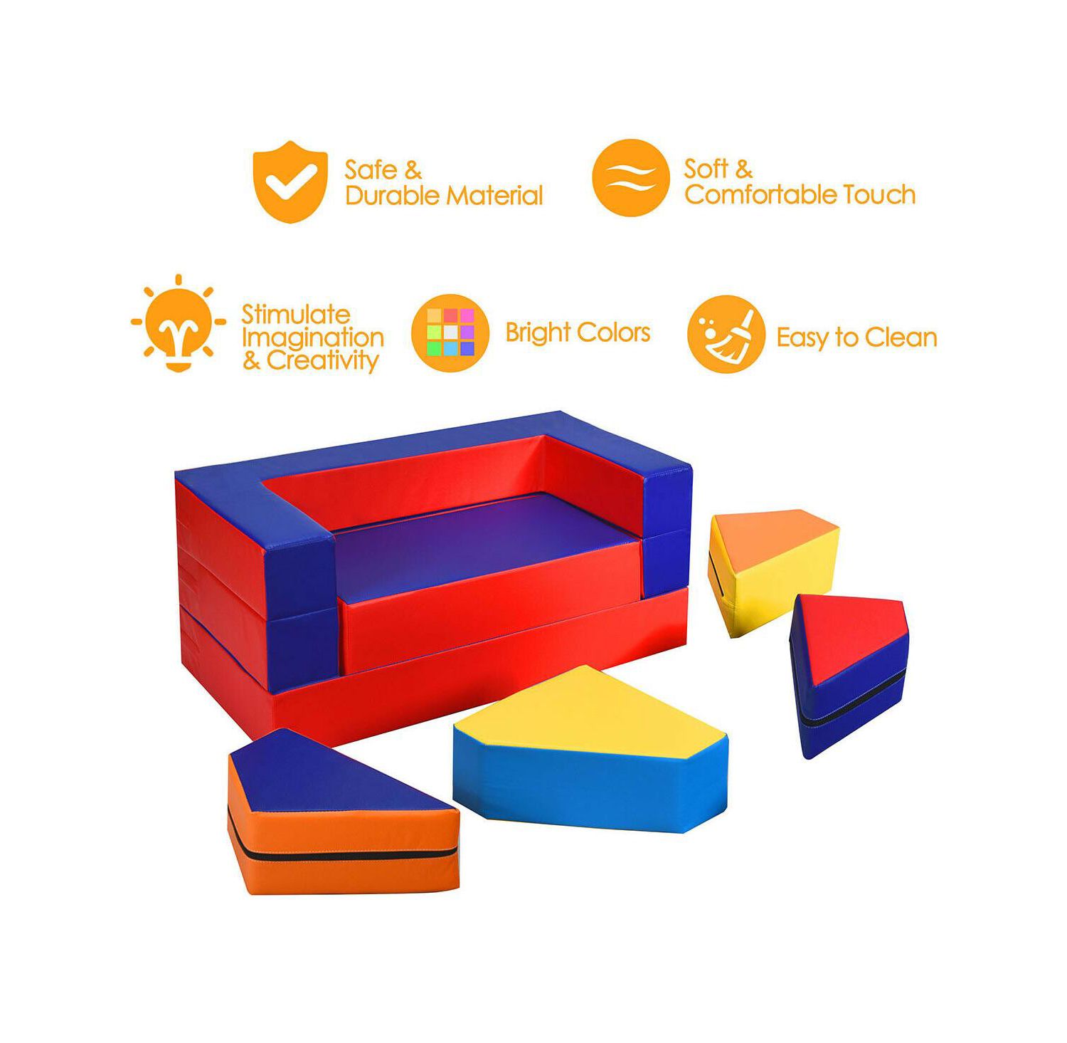 8-Piece Foam Crawl Climb Playset for Toddlers 4-in-1 Kids Play Equipment
