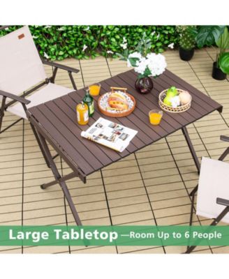 4-6 Person Portable Aluminum Camping Table with Carrying Bag