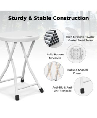 Folding Stool with Built-in Handle for Adults